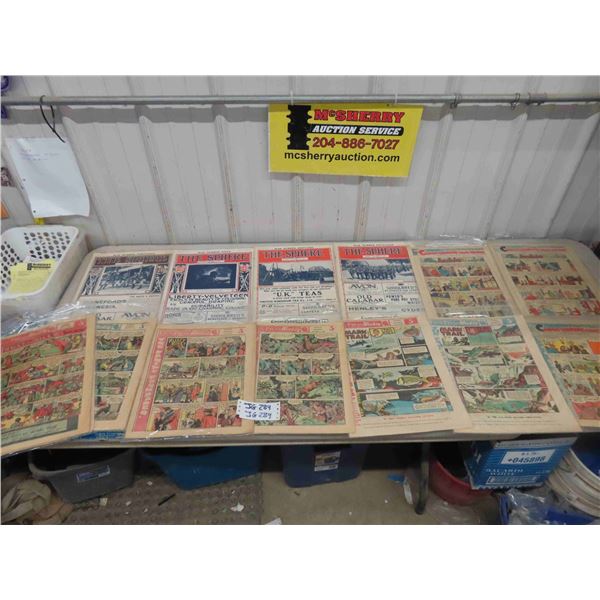 4 British War Magazines ' The Sphere' 1915 & (10) WPG Free Press Comics Section