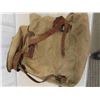 Image 5 : Vintage ' Woods' Canvas Backpack with Leather Straps