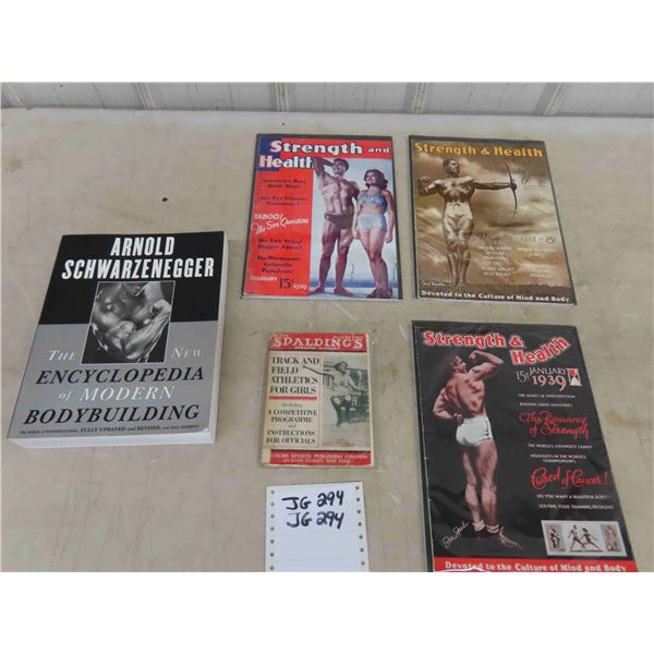 (3) ' Strengths + Health' magazines 1938 + 1939, Arnold Schwarzenegger Encyclopedia