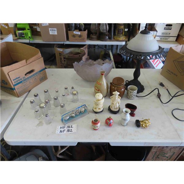Salt + Pepper Shakers, Table Lamp, Asian Ornaments, Lamp Shade