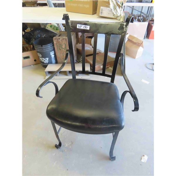 Wrought Iron Chair with Cushioned Seat - Nice & Comfortable