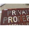 Image 2 : Private Property Trespassers Prohibited by Order 24" x 36" - Heavy Metal Rusted 
