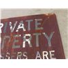 Image 3 : Private Property Trespassers Prohibited by Order 24" x 36" - Heavy Metal Rusted 