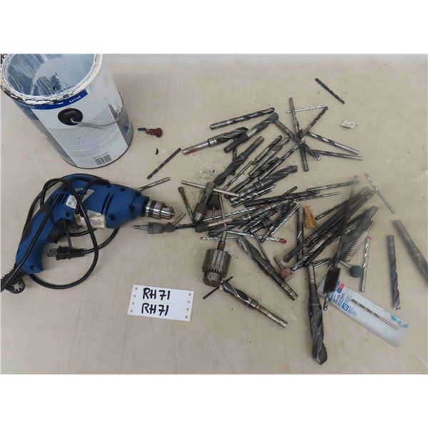Electric Drill with Assorted Drill Bits