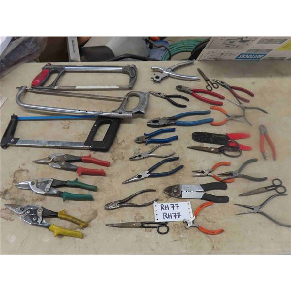 Large Selection of Pliers, Snips, Hacksaws, Wire Strippers, Scissors