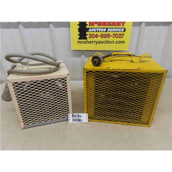 (2) 4800 Watt Plug in Construction Heaters