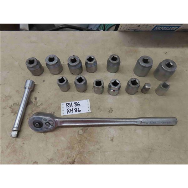 3/4" Drive Craftsman Ratchet, Extension, Sockets 1 1/16" to 2"