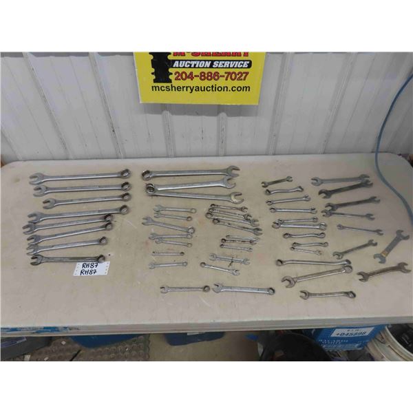 Large Selection of Wrenches - 49 Total - Standard + Metric, up to 1 1/4"