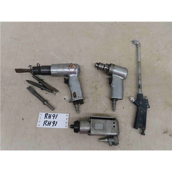 Air Chisel with Bits, 3/8" Drive Air Palm Impact Driver, 3/8" Air Drill Air Blower