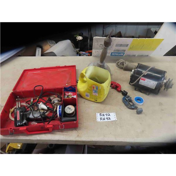 Soldering Gun, Rigid Drain + Pipe Cleaner, Pipe Cutters, 1/3 HP Electric Fan + Blower