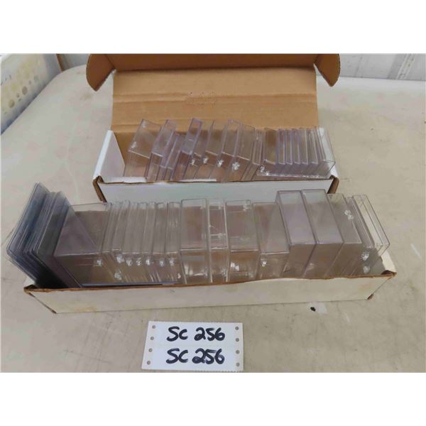 Assorted Sports Cards Supplies ; Plastic Boxes, Card Holders