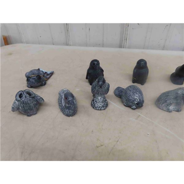21 Assorted Edmund Wolf Soapstone Figures - some with Tags