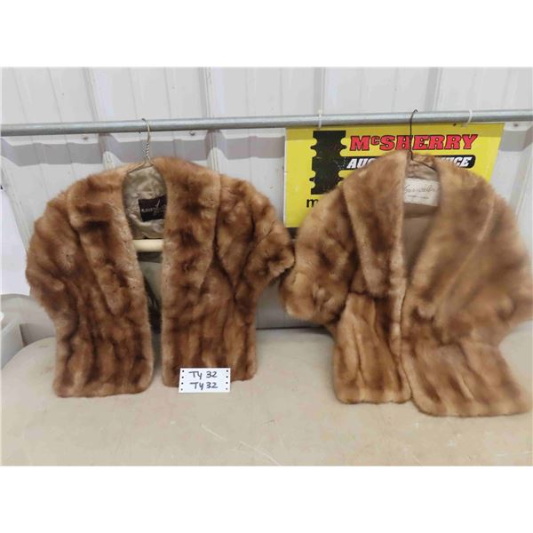 2 Fur Shawls ; Eaton's + Hurtigs - could be fox?
