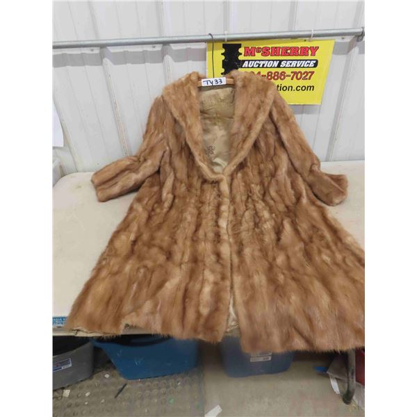 Nice Fur Coat - No Buttons or Maker's Tag 43" Long