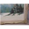 Image 5 : Large Framed Oil on Canvas - Winter Woods 31" x 55" 