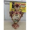 Image 5 : 2 Porcelain Ceramic Items ; Clock with Lady and Donkey & Vase with Ornate Detail 17"