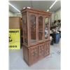 Image 2 : 2 pc China Cabinet Hutch with Glass Shelves 19" x 46.5" x 74" 