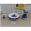 Image 1 : Fine Porcelain China Wash Jug + Basin with Extra Small Pitcher - Marked Made in England