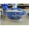 Image 7 : 15pcs Flow Blue Porcelain China ; Abbey 1790 England ; Cups + Saucers, Gravy Boat,