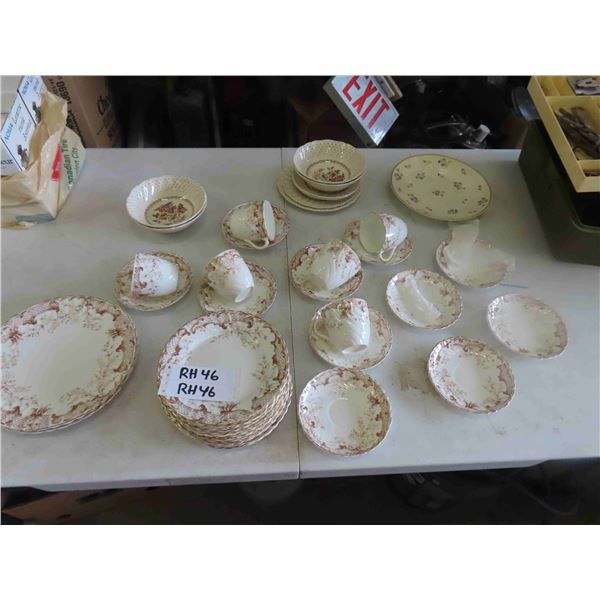 Assorted Porcelain China Plates, Cups + Saucers, Bowls, plus more - Mostly 1 Pattern