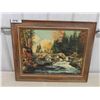 Image 1 : Signed Framed Oil Painting R. Crawford Rocky Creek 23" x 29"