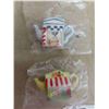 Image 4 : 8 Red Rose Tea Miniature Tea Pots Sealed in Plastic & 2 Brass Ornaments