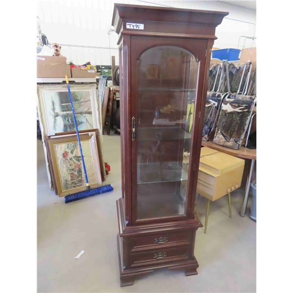 Gibbard Glass Shelf Display Cabinet with 2 Lower Drawers 17.5" x 23.5" x 72" - 