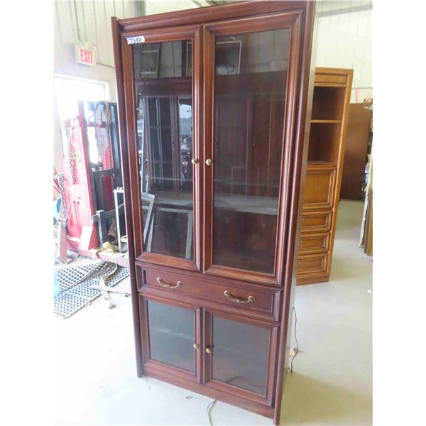 Goldcrest 4 Door/4 Glass Shelves China / Display Cabinet 16" x 34" x 76" - Dual Lights