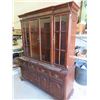 Image 2 : 2pc Modern China Cabinet + Hutch with Wood + Glass Shelves - Gibbard Solid Cherry - 