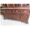Image 5 : 2pc Modern China Cabinet + Hutch with Wood + Glass Shelves - Gibbard Solid Cherry - 