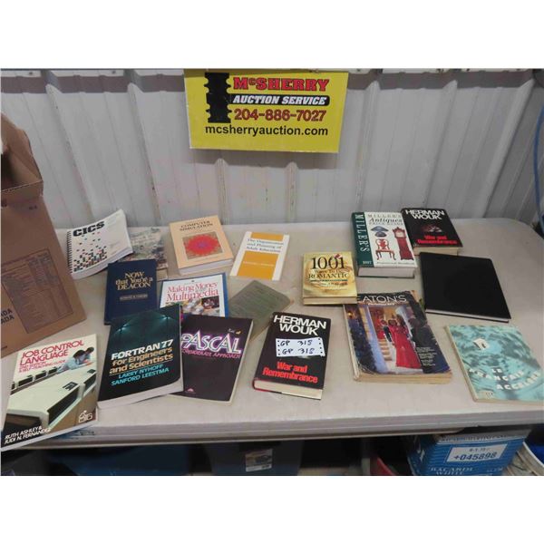  Box of Books ; Antique Price Guide, 1974 Eaton's Christmas Catalog, 1001 Ways to