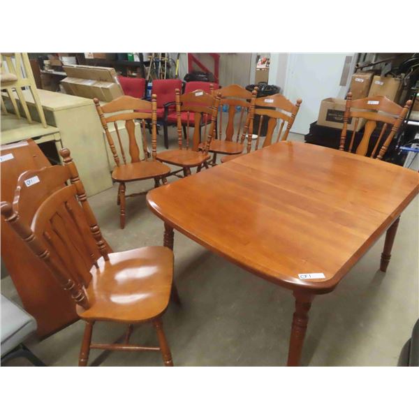 Solid Wood Dining Table with 6 Chairs & (2) 12" Leaves - Table is29.5" x 42"x 60"