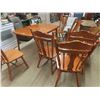 Image 5 : Solid Wood Dining Table with 6 Chairs & (2) 12" Leaves - Table is29.5" x 42"x 60"