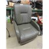 Image 1 : Leather Look Grey Reclining Chair - Electric, Works Really Well