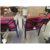 Image 4 : Set of 4 Metal Framed Patio Chairs with Red Cushions