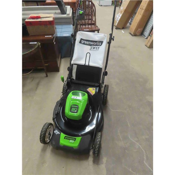 Greenworks Pro 80V Rear Bagger Push Mower with 2 Batteries + Charger