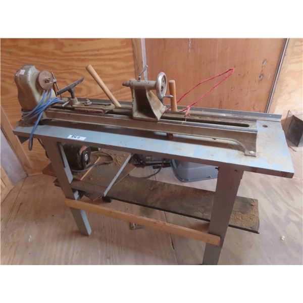 43" Overall Length Wood Lathe with Tools & Bench