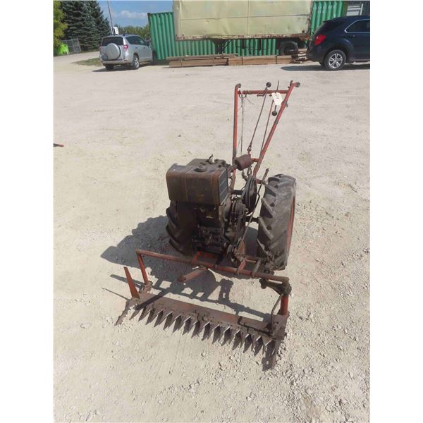 Vintage Walk Behind Sickle Mower with 5HP Briggs - Turns Over but Has NOT Run