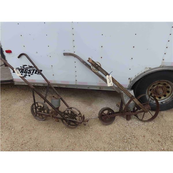 2 Vintage Cast Iron Seeders