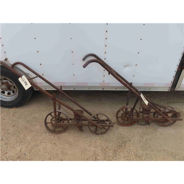 2 Vintage Cast Iron Seeders