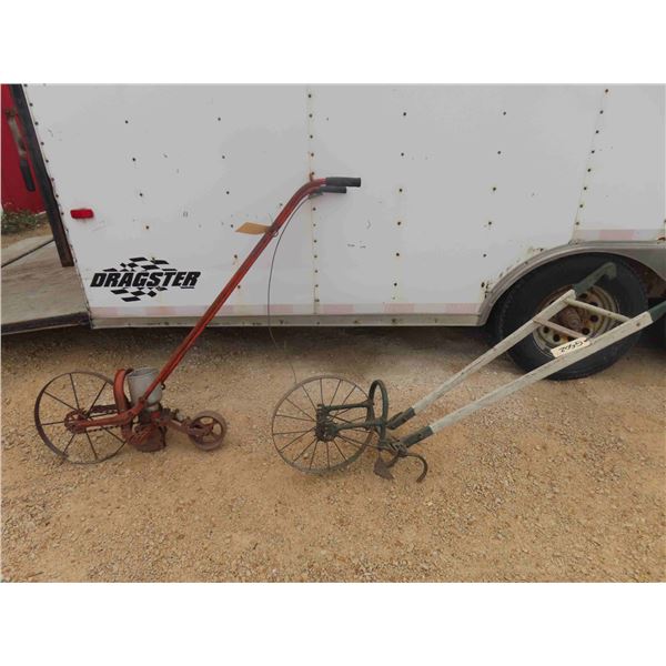 Vintage Cast Iron Seeder + Wheat Hoe - Great Yard Art