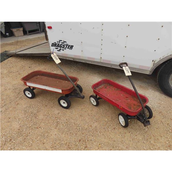 2 Red Wagons ; 1 Small, 1 Large