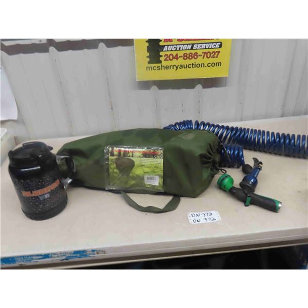 Folding Cooler with Drink Holder, Garden Hose, Spray Nozzle