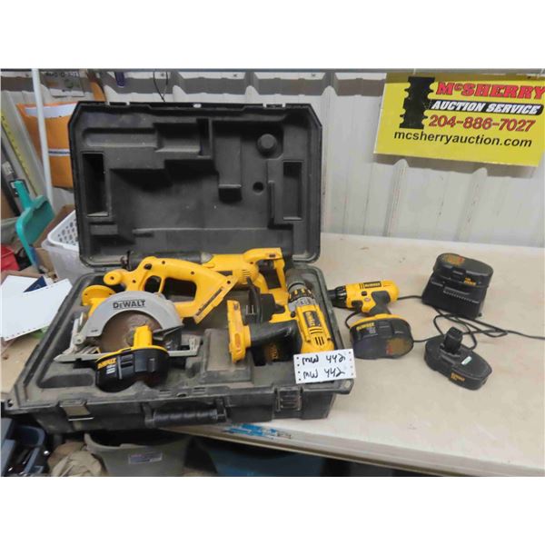 DeWalt 18V Cordless Tools; Saws, Drills, Charger, Battery, Case 