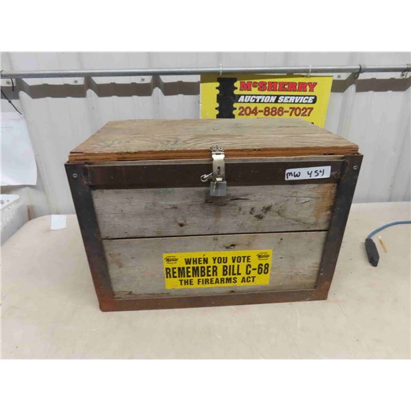 Wood + Steel Framed Home Made Lock Box 13" x 15" x 22" 