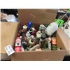 Image 1 : Box of Lubricants + Oils + Auto Cleaners - Some Over 1/2 Full, some Under