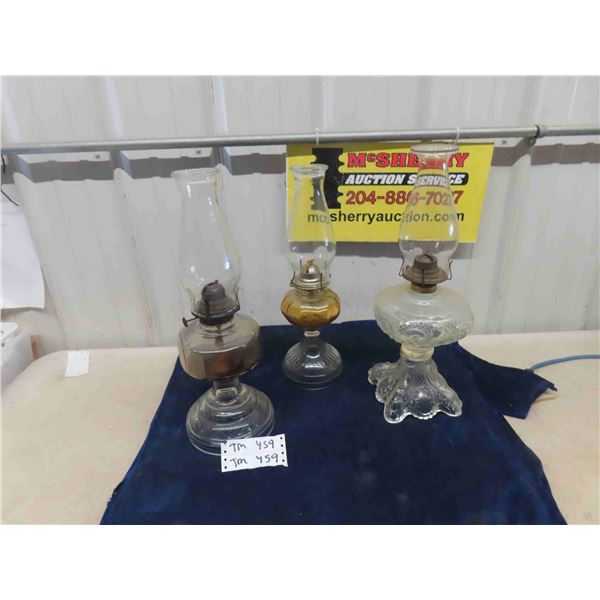 (3) Coal Oil Lamps