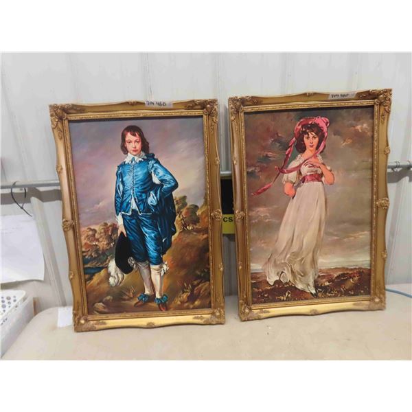 Framed Prints - Blue Boy + Pinky 21" x 31" 