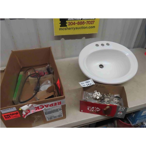 Used Bathroom Sink, Cupboard Hardware, Small Electric Motor, plus more