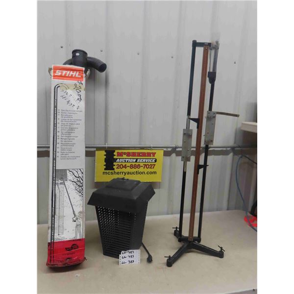 Electric Bug Zapper, Rain Gauge, Stilh Yard Blower Gutter Cleaner Attachment